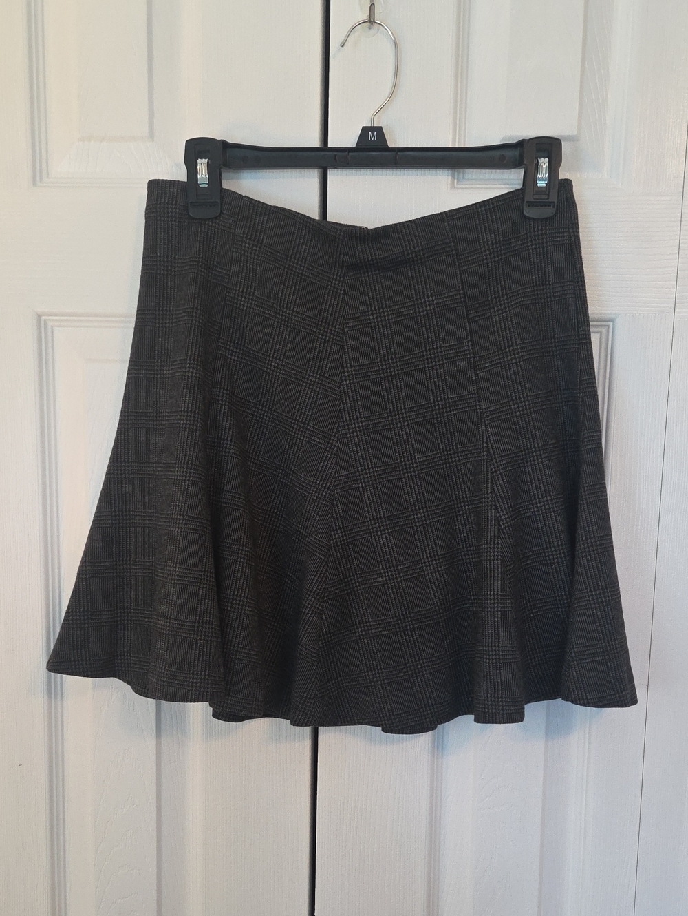 Banana Republic Dark Gray Plaid Skater Skirt